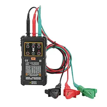 3 Phase Motor Rotation Tester, Portable Handheld 3 Phase Motor Rotation Indicator, Professional-Grade Tool for Installing, Repairing, or Maintaining 3 Phase Systems or Motors