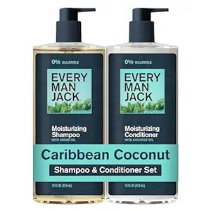 Every Man Jack Shampoo & Conditioner Set for Men, Caribbean Coconut, 2pk