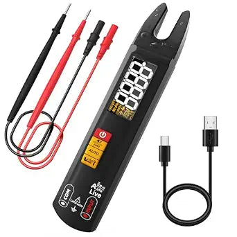 BSIDE Smart Digital Multimeter Tester Open Jaw DC AC Amp Clamp Meter, Rechargeable with Flashlight, Measures Current Resistance Continuity V-Alert Live Check Voltage