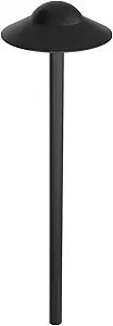 WAC Landscape Lighting, Canopy LED 12V Path and Area Light with 8.5in Round Cap 2700K Warm Built-in LED in Black