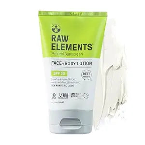 Raw Elements Face and Body Mineral Sunscreen SPF 30 Tube, 3 oz (1-Pack)