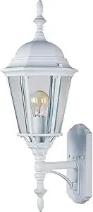 Maxim Lighting Westlake 1-Light Outdoor Wall Lantern | White Finish | Clear Glass Shade | Mediterranean Porch Patio Lantern | 1003WT
