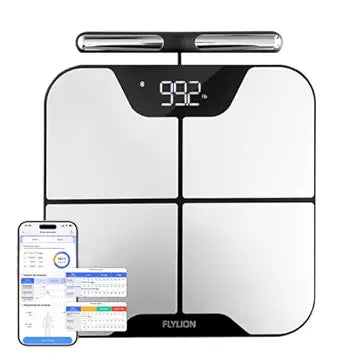 Smart Scale for Body Weight with Handle, 8-Electrode Full Body Composition Analyzer, 57 Body Metrics, High Accuracy Bluetooth Body Fat Scale for Home Gym, Weight Loss, Women, Men and Athletes