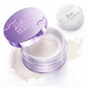 2CHILL Aqua Setting Powder, 45% Water Essence Translucent Face Powder Loose