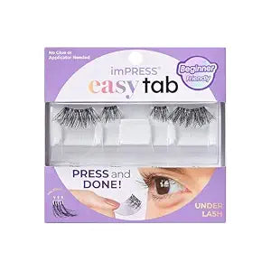 Kiss Impress Falsies Easy Tab Press On Self Adhesive Eyelashes, Black, 'Demi Wispy', 1 Pair of 8mm-10mm Inner Natural Volume Eyelash Clusters & 1 Pair of 11mm-13mm Outer Half-Lashes with Easy Tabs