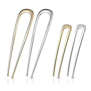 4Pcs French Hair Pins for Women, Metal U-Shaped Pins for Buns & Twists