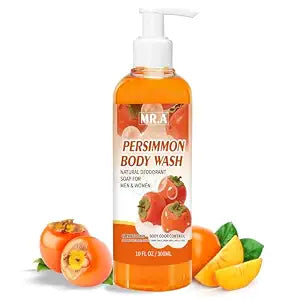 MR.A Persimmon Body Wash for Strong Body Odor, Liquid Persimmon Soap for Old People Smell, Odor Eliminator Purifying & Deodorizing Wash 10FL OZ