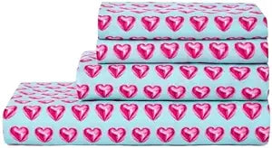 Paris Hilton Sheets Set ��� Microfiber Bed Sheets with Fitted Sheet, Flat Sheet, 2 Pillow Covers, Fits up to 16" Mattress Deep Pocket King Sheet Set for Women (Blue/Pink, Full)