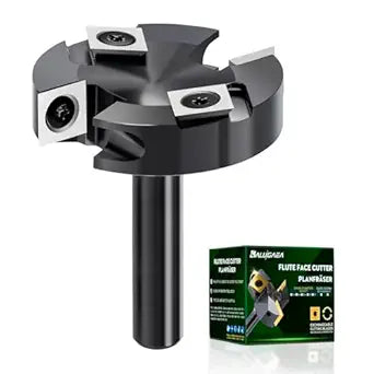 CNC Spoilboard Surfacing Router Bits 1/2'' Shank, 2-1/2'' Cutting Diameter, Wood Planer Bit with 2+2 Carbide Insert Slab Flattening Router Bit for Woodworking Tool