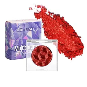 DEï¿½ï¿½ï¿½LANCI Chameleon Red Glitter Eyeshadow Highly Pigmented, Single Metallic Glitter Eye Shadow Palette Intense Color Shifting, Chrome True Red Shimmery Glitter Eyes Warm Goth Smoky 
