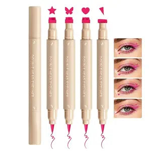4PCS Double-headed Liquid Winged Pink Eyeliner Stamp Pen Set