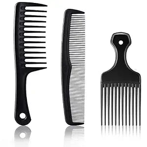 Patelai 3 Pieces Hair Pick Comb Wide Tooth Afro Comb for Men