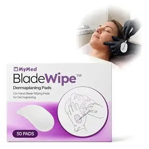 Mymed Dermaplane Sticker Pads, 50pc Dermaplane Blade Wipes Derma Pad