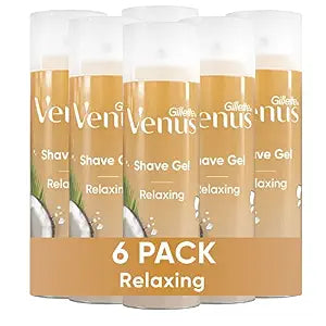 Gillette Venus Relaxing Coconut Shave Gel, Women���s, Shaving Cream, 7 oz Pack of 6 (42 oz total)