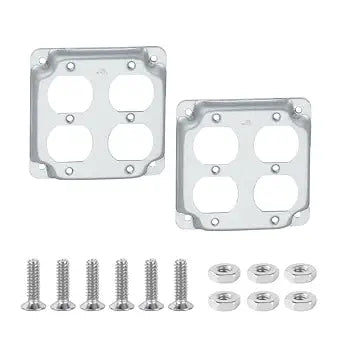 4 Inch Square Duplex Receptacle Electrical Box Cover 2 Pack