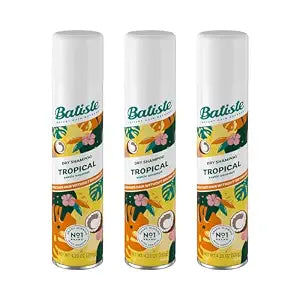 Batiste Dry Shampoo, Tropical Fragrance, Refresh Hair and Absorb Oil Between Washes, Waterless Shampoo for Added Hair Texture and Body, 4.23 OZ Dry Shampoo Bottle (Pack of 3)