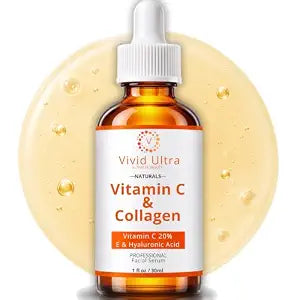 Vivid Ultra Vitamin C Serum for Face – Anti-Aging Serum with Hyaluronic Acid, Collagen & Vitamin E – Brightening Dark Spots, Firming Skin, Reducing Wrinkles & Acne Scars – 1 Fl Oz