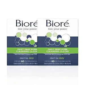 Bior�� Daily Make Up Removing Cloths, 60 Count, Pack of 2