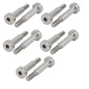 uxcell 10pcs 304 Stainless Steel Hex Socket Shoulder Bolt 5mm Dia 16mm L M4