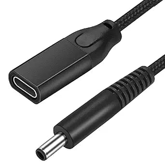 USB C to 4.5mm Smart Round Tip Cable for Dell Laptop Charger 45W 65W 90W Power Adapter for Inspiron 11 13 14 15 17 3147 5555 5558 0G6j41 0MGJN (Female USB C to 4.5mm)