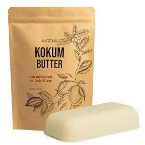 Kokum Butter Raw Unrefined - 100% Pure Unscented Kokum Butter, 8 oz Block