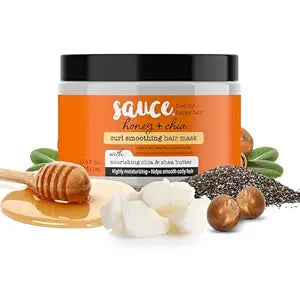 SAUCE Curl Smoothing Hair Mask for Frizz Control, Honey + Chia, 10.5 FL Oz