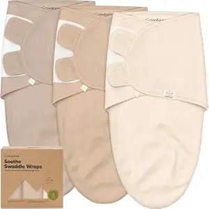 KeaBabies 3-Pack Baby Swaddle Sleep Sacks - Organic Swaddles for Newborns, Infant 0-3 Months, Baby Girls, Boys, Soft & Snug Newborn Sleep Sack, Nursery Swaddling Blankets (Ecru, OS)