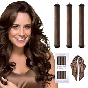 Heatless Hair Curler Overnight Curls-3 Pcs No Heat Curling Blowout Rod to Sleep In,Hair Rollers with Satin Scarf