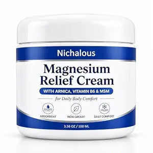 Magnesium Nerve Relief Cream for Joint & Muscle Comfort, with Arnica, MSM & Vitamin B6, Soothing Cream for Legs, Feet, Hands, Knees & Shoulders, Fast-Absorbing Non-Greasy Formula