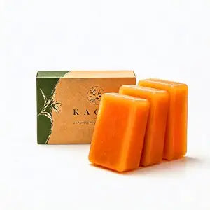 Kaori Persimmon Soap Bar, Deodorizing Body Wash for Daily Cleansing 3Pcs