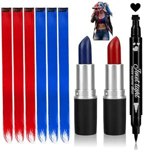 9 Pcs Halloween Costume Quinn Accessories Makeup Kit for Women |