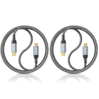 ZeroneTeck USB C Cable [2-Pack 6FT], USB C 3.2 Gen 2 Cable 20Gbps High Speed Data Transfer, 4K Monitor Video Output 100W Charging, for iPhone 16, MacBook, iPad, External SSD, Dell, ARZOPA, KYY