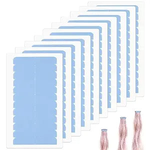 CANIPHA 120Pcs Hair Extension Tape Double Sided Hair Tape, Adhesive Replacement Tape for Hair Extensions, Human Hair Tape Tabs Tape in Tape Extension Replacement Wig Tape, Wig Tape Beauty Tools(Blue)