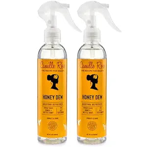 Camille Rose Curl & Detangler Spray 2-Pack – Liquid MoistureRefresher Spray with Honey, Nettle & Rice Water, Honey Dew Scent,8 Fl Oz