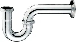 Highcraft Brass P-Trap 1-1/2" Basin Sink Waste Trap with Flange 22-Gauge Sink Trap for Bathroom Sink, Kitchen Sink, Utility Sink Tubular Drain Applications, Chrome Plated Brass Drain Trap