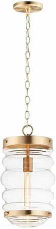 Maxim Lighting Newport 1-Light Pendant Light | Satin Brass Finish | Clear Glass Shade | Coastal Kitchen Dining Pendant | 11124CLSBR