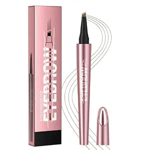 Micro-Fork Eyebrow Pencil for Sparse & Thin Brows, 4-Tip Eyebrow Pen for Natural Hair-Like Strokes, Smudge-Proof Makeup Tool for Defined Brows(01# Light brown)