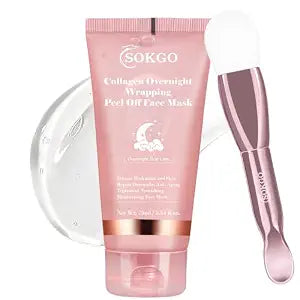 Sokgo Collagen Overnight Wrapping Mask, Intensive Hydration Anti Aging Overnight Skin Treatment, Boosts Elasticity and Firmness, Revitalizes Dull Skin Reduces Fine Lines and Wrinkles (1PCS)