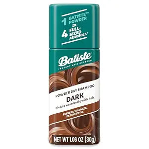 Batiste Powder Dry Shampoo for Dark Hair, Non-Aerosol, 1.06 Oz