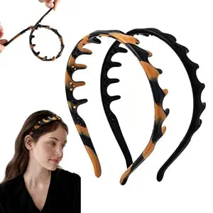 rytopt 2Pcs Headbands for Women, Toothed Non Slip Head Bands, No Headache Zig Zag Headbands, Silicone U Shape Fashion Hair Headband, Gifts Prepared for Girl & Women