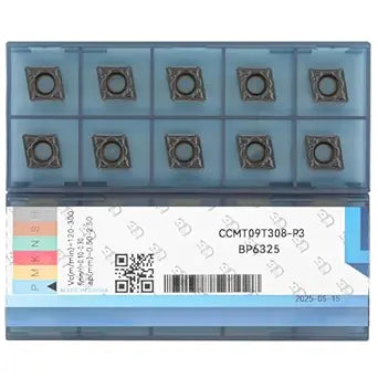 CNC Carbide Inserts CCMT32.52 ccmt09t308 for Lathe Turning Tool, Tin Coated Lathe Replacement Cutters with Semi-Finishing Chipbreaker, 10 Pcs