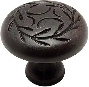 Cosmas 10 Pack 464ORB Oil Rubbed Bronze Leaf Knob 1-1/4 Inch Diameter