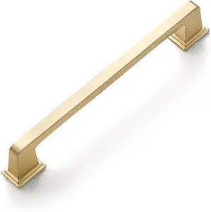10 Pack Brushed Gold Cabinet Pulls Square 5"(128mm) Hole Center Cabinet Handles Drawer Pulls Cupboard Kitchen Hardware
