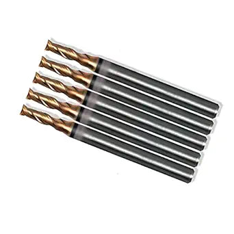 Square End Carbide Mill Set (Pack of 5) - 1/16 End Mill for Alloy Steels/Hardened Metals  2 Flute TiAlN Coated Square Nose Milling Set for CNC Machine Milling Tools