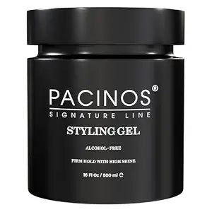 Pacinos Styling Hair Gel for Men, Firm Flexible Hold, High Shine, 16 oz