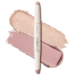 exmiloo Cream Eyeshadow Stick, Muted Rosy Taupe & Champagne Shimmer Duo