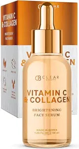 Clear Beauty Vitamin C Serum For Face with Collagen – Dermatologist Tested, Anti Aging, Korean Skin Care – Hydrates, Firms, Targets Dark Spots & Supports Skin Barrier – Vegan, Clean Beauty, 1.69 Fl Oz