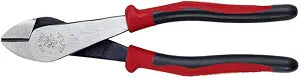Klein Tools J228-8 Pliers, Made in USA, Diagonal Cutting Pliers with Dual-Material Journeyman Handles, Short Jaws and Beveled Cutting Edges, 8-Inch