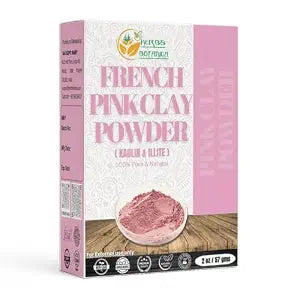 Herbs Botanica French Pink Clay Powder Fine Rose Clay for DIY Face Masks, Pink Clay Soap Making, Body Care, Facial Packs, and Kaolin-Based Skincare Rose Clay Powder 2 oz