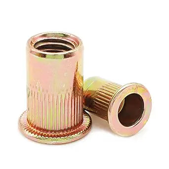 #10-32 Rivet Nuts Zinc Plated Carbon Steel Threaded Insert Nut Nutsert Rivnuts, 100Pcs